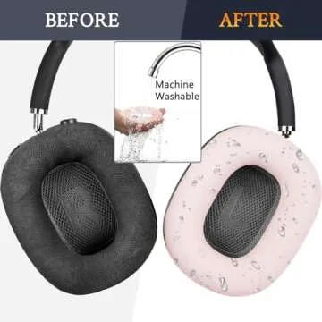 SOULWIT Protective Kit for AirPods Max, Headband Cover + TPU Case Protector + Silicone Ear Pads Cover, Sweatproof Accessory, Easily Washable, Anti-Scratch (Pink)