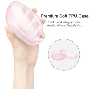 SOULWIT Protective Kit for AirPods Max, Headband Cover + TPU Case Protector + Silicone Ear Pads Cover, Sweatproof Accessory, Easily Washable, Anti-Scratch (Pink)
