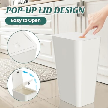 MEIXINZHI 3 Pack Small Trash Can with Lid for Home