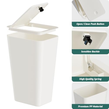 MEIXINZHI 3 Pack Small Trash Can with Lid for Home