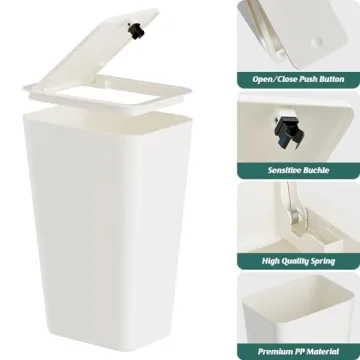 MEIXINZHI 3 Pack Small Trash Can with Lid for Home