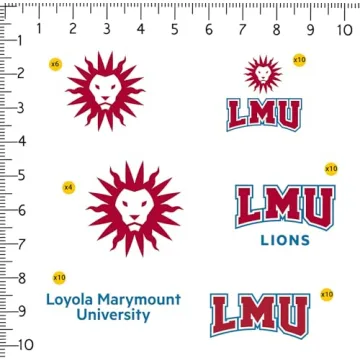 Loyola Marymount University Spirit Logo Vinyl Large Deluxe Stickers Variety Pack - Laptop, Water Bot...