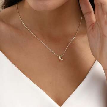 Lisitine Bubble Initial Necklaces Dainty Gold Letter Necklace 14K Gold Plated Cute Name Choker Neckl...