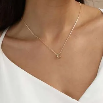 Lisitine Bubble Initial Necklaces Dainty Gold Letter Necklace 14K Gold Plated Cute Name Choker Necklaces for Women Trendy Gold Personalized Jewelry Gift for Women