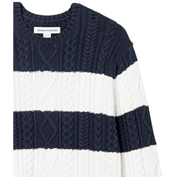 Amazon Essentials Men's 100% Cotton Cable Crewneck Sweater
