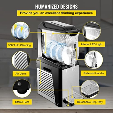 VEVOR Frozen Drink Machine 10L for Slushies and Beverages