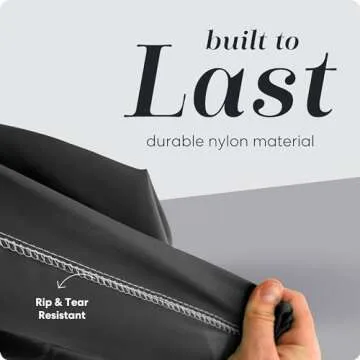 Nylon Laundry Bag, Large Capacity with Locking Drawstring, Machine Washable, Fits Laundry Baskets or Hampers, Holds 2 Loads of Clothes (Black, 30" x 40")