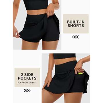 ATTRACO Black Tennis Dress for Women Sports Outfits