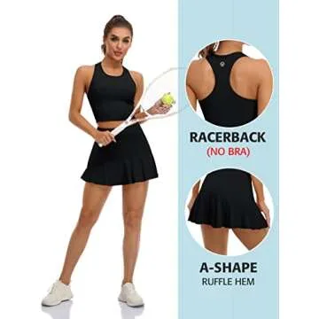 ATTRACO Black Tennis Dress for Women Sports Outfits