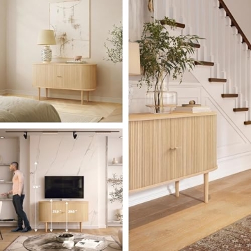 Top WERMO 55'' Sideboard Storage Cabinet for Modern Homes