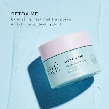 FRÉ Exfoliating Acne Face Mask, Detox Me Skincare - Prevents Acne, Breakouts & Unclogs Pores - Argan Oil, Dead Sea Salt & Kaolin Clay Mask for Face - Facial Scrub Blackhead & Dark Spot Reducer