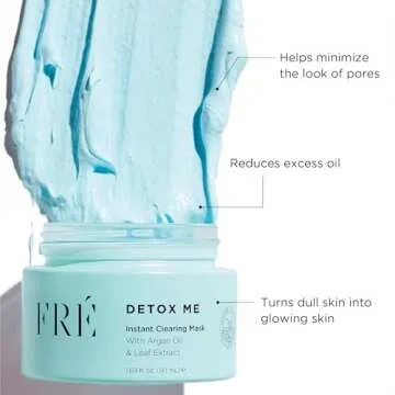 FRÉ Exfoliating Acne Face Mask, Detox Me Skincare - Prevents Acne, Breakouts & Unclogs Pores - Argan Oil, Dead Sea Salt & Kaolin Clay Mask for Face - Facial Scrub Blackhead & Dark Spot Reducer