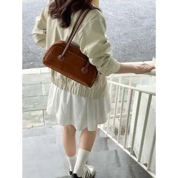 JOLLQUE Vintage Suede Shoulder Bag for Women - Trendy Purse