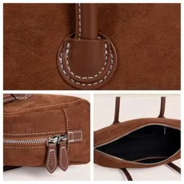 JOLLQUE Vintage Suede Shoulder Bag for Women - Trendy Purse