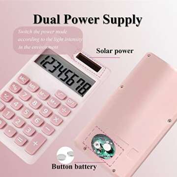 Seaciyan Basic Calculator, Desktop Cute Pocket Size Mini Calculators for School, Office, Home (Pink)