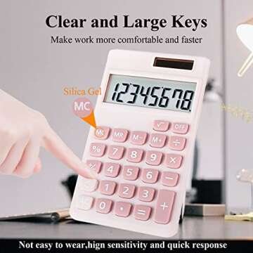 Seaciyan Cute Pink Calculator for School and Office