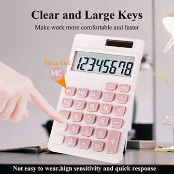 Seaciyan Cute Pink Calculator for School and Office