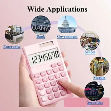 Seaciyan Cute Pink Calculator for School and Office
