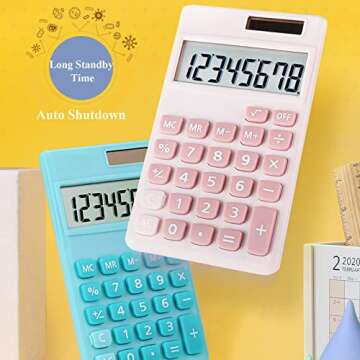 Seaciyan Cute Pink Calculator for School and Office