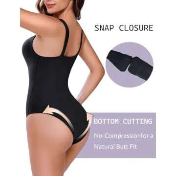 Avidlove Bodysuits for Women Square Neck Bodysuit Sexy Body Suits Double Lined One Piece Tank Top Body Suit, Black, XXL