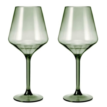 Unbreakable Acrylic Wine Glasses Set of 2 - 15oz