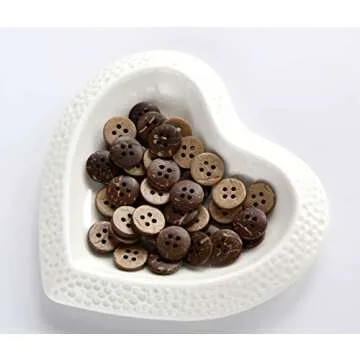 GANSSIA Coconut Shell Buttons Small Size 1/2 Inch (12.5mm) 4 Holes Coconut Button for Shirt Sewing o...