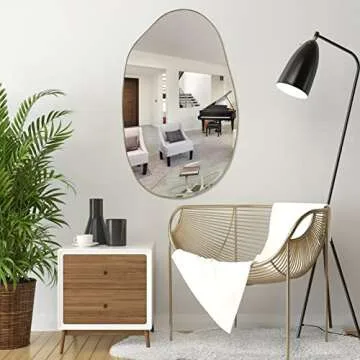 DAOYIJIAJU Irregular Wall Mirror - Modern Gold Accent