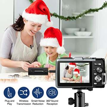 HMKCH Wireless Lavalier Microphone - Plug & Play for Quality Audio Recording