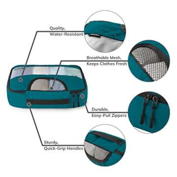 Veken 6 Set Packing Cubes for Suitcases, Travel Essentials for Carry on Luggage, Suitcase Organizer Bags Set for Travel Accessories in 4 Sizes(Extra Large, Large, Medium, Small)