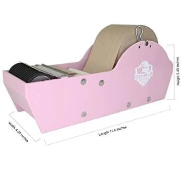 QShield Water Activated Desktop Gum Tape Dispenser Pink with Reinforced Kraft Paper Gummed Tape 2.75In x 75 feet Eco Friendly for Sealing Office Supplies