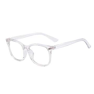 Maxjuli Blue Light Blocking Glasses,Computer Reading/Gaming/TV/Phones Glasses for Women Men(Transparent)