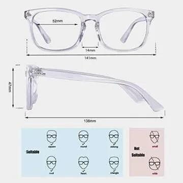 Maxjuli Blue Light Blocking Glasses,Computer Reading/Gaming/TV/Phones Glasses for Women Men(Transparent)