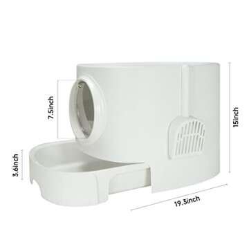 Large Capacity Cat Litter Box with Scoop - Easy to Clean & Odor Control