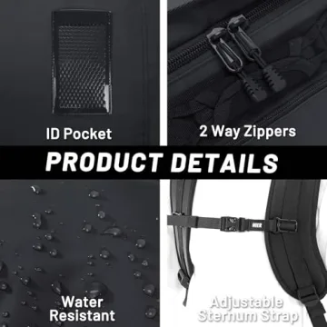 MIER Duffel Backpack 45L with Shoe Compartment, Black