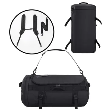 MIER Duffel Backpack 45L with Shoe Compartment, Black