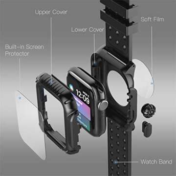 Apple Watch Series 4 Case 40mm 2018 – GOCOOL Rugged Protective Case with Built-in Screen Protector