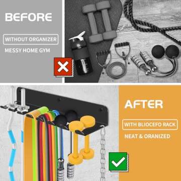 FizLig Gym Equipment Storage Rack for Home Organization