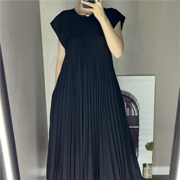 Generic Women Pleated Summer Dress for Comfort & Style