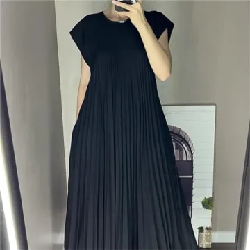 Generic Women Pleated Summer Dress for Comfort & Style