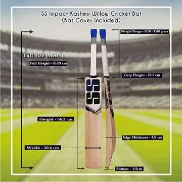 SS Kashmir Willow Cricket Bat for Adult Players