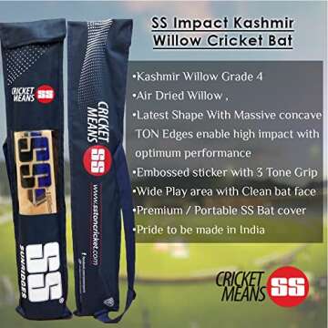 SS Kashmir Willow Cricket Bat for Adult Players