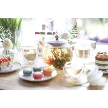 Teabloom All-in-One Glass Teapot and Tea Kettle – Heatproof Borosilicate Glass Tea Maker with Removable Stainless Steel Loose Tea Infuser – Classica Stovetop Tea Pot (40 oz / 1200 ml)