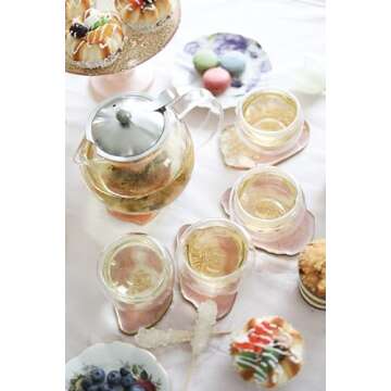 Teabloom All-in-One Glass Teapot and Tea Kettle – Heatproof Borosilicate Glass Tea Maker with Removable Stainless Steel Loose Tea Infuser – Classica Stovetop Tea Pot (40 oz / 1200 ml)