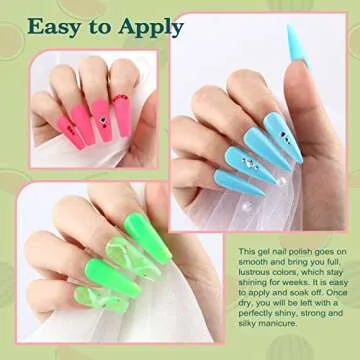 Lavender Violets 42 Pcs Gel Nail Polish Kit Set with 36 Colors Coat, 6 Bottles of Base top Coat, Glossy Matte Diamond Shine Glow in the Dark Top Coat and Builder Gel for Nail Art C514