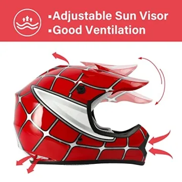 XFMT Youth Kids Motocross Offroad Dirt Bike Helmet with Goggles and Gloves - Safe & Fun