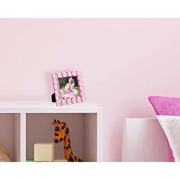 Isaac Jacobs Decorative Sparkling Light Pink Jewel Picture Frame, Photo Display & Home Décor (4x4, Light Pink)