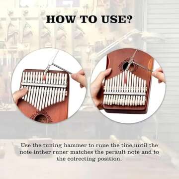 Kalimba Thumb Piano 17 Keys, Portable Mahogany Mbira Finger Piano with Protection Case, Carrying Bag, Instruction, Tune Hammer for Beginners Professional Holiday Gift for Valentine's Day (Dark wood)