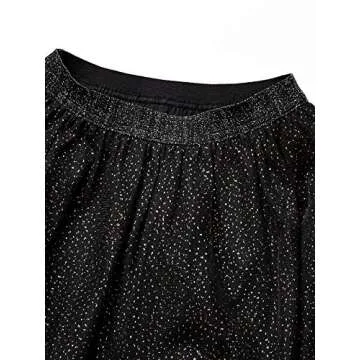 Spotted Zebra Girls' Midi Tutu Skirt, Black, Sparkles, XX-Large