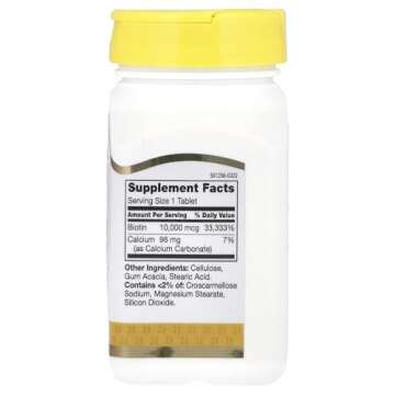 21st Century Biotin Tablets, 10,000 mcg, Unflavored 120 Count