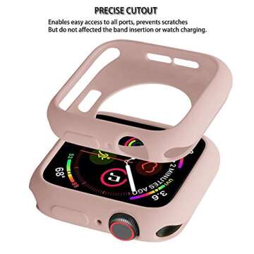 BOTOMALL for Apple Watch Case 40mm Series 6/5/4/SE Premium Soft Flexible TPU Thin Lightweight Protective Bumper for iWatch - Pink Rose